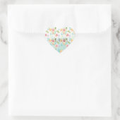 Aqua Ombre Rosa Gelbe Flora Herz-Aufkleber (Tasche)