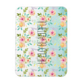 Aqua Ombre Rosa Gelbe Flora Magnet (Vertikal)