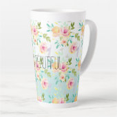 Aqua Ombre Rosa Gelbe Flora Milchtasse (Rechte Ecke)