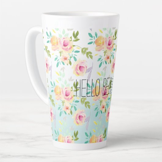 Aqua Ombre Rosa Gelbe Flora Milchtasse (Linke Ecke)