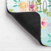 Aqua Ombre Rosa Gelbe Flora Mousepad (Ecke)