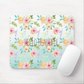 Aqua Ombre Rosa Gelbe Flora Mousepad (Mit Mouse)