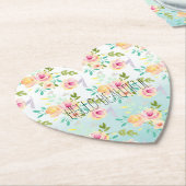 Aqua Ombre Rosa Gelbe Flora Untersetzer (angewinkelt)