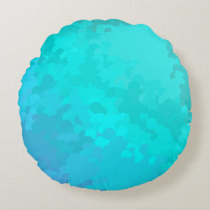 Aqua Ombre Rundes Kissen