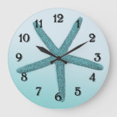 Aqua Ombre Starfish Große Wanduhr (Vorderseite)