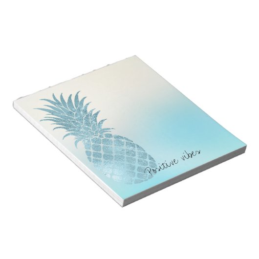 Aqua Ombre Tropische Ananas Notizblock (angewinkelt)
