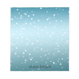 Aqua Ombre White Bokeh Confetti Notizblock