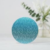 Aqua Ombre Zebra Print 16 . Geburtstag Einladung (Stehend Vorderseite)