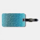 Aqua Ombre Zebra Print Monogram Gepäckanhänger (Rückseite horizontal)