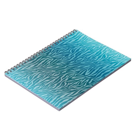 Aqua Ombre Zebra Print Notizblock (Linke Seite)