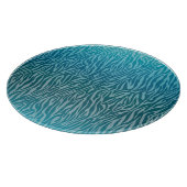 Aqua Ombre Zebra Print Schneidebrett (Ecke)