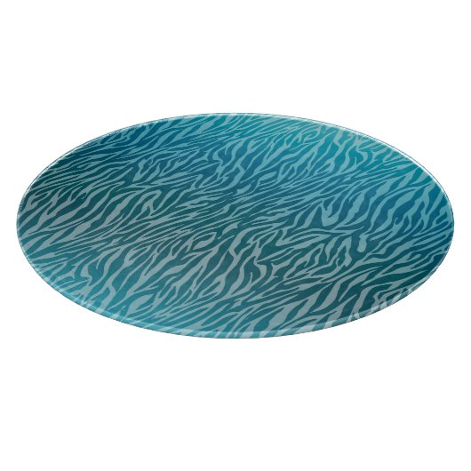Aqua Ombre Zebra Print Schneidebrett (Ecke)