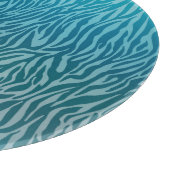 Aqua Ombre Zebra Print Schneidebrett (Ecke)