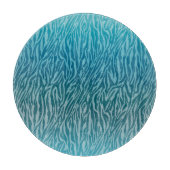 Aqua Ombre Zebra Print Schneidebrett (Vorderseite)