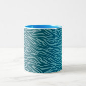 Aqua Ombre Zebra Print Zweifarbige Tasse (Mittel)