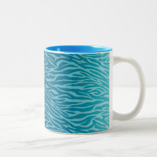 Aqua Ombre Zebra Print Zweifarbige Tasse