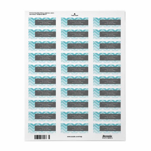 Aqua Ombre Zig Zag Zickzack Muster (Vorne)