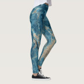 Aqua Onyx Marmor: Hochauflösendes Design. Leggings (Rechts)