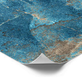Aqua Onyx Marmor: Hochauflösendes Design. Poster (Ecke)