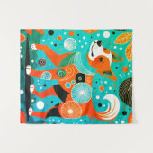 Aqua-Orange Canine Wandteppich (Vorderseite (Horizontal))