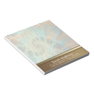 Aqua Orange Fraktal Swirf Notepad Notizblock
