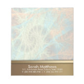 Aqua Orange Fraktal Swirl Notepad Notizblock (Vorderseite)