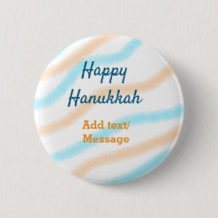 Aqua orange glückliche Hanukkah hinzufügen Name Te Button
