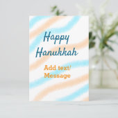 Aqua orange glückliche Hanukkah hinzufügen Name Te Dankeskarte (Stehend Vorderseite)