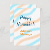 Aqua orange glückliche Hanukkah hinzufügen Name Te Dankeskarte (Vorne/Hinten)