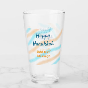 Aqua orange glückliche Hanukkah hinzufügen Name Te Glas