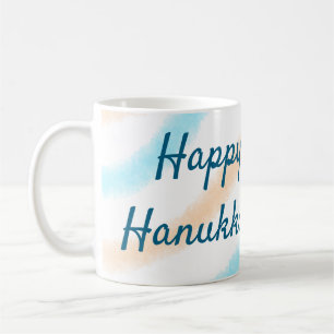 Aqua orange glückliche Hanukkah hinzufügen Name Te Kaffeetasse