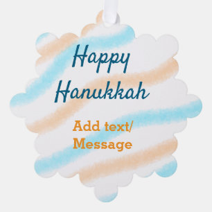 Aqua orange glückliche Hanukkah hinzufügen Name Te Ornament Karte