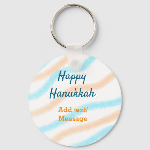 Aqua orange glückliche Hanukkah hinzufügen Name Te Schlüsselanhänger