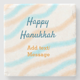 Aqua orange glückliche Hanukkah hinzufügen Name Te Steinuntersetzer