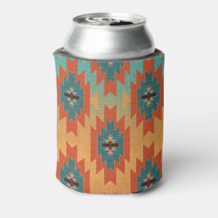 Aqua, Orange Ombre Southwestern Style Can Cooler Dosenkühler