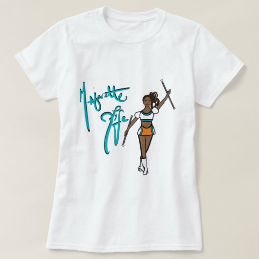 Aqua Orange Twirl Girl T - Shirt (Design vorne)