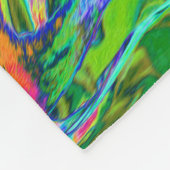 Aqua, Orange und Grüne Groovy Abstrakt Retro Art Fleecedecke (Ecke)