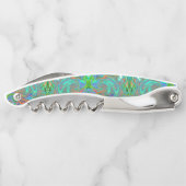 Aqua, Orange und Grüne Groovy Abstrakt Retro Art Kellnermesser (Rückseite)