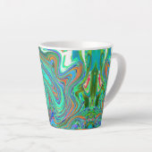 Aqua, Orange und Grüne Groovy Abstrakt Retro Art Milchtasse (Rechte Ecke)
