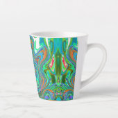 Aqua, Orange und Grüne Groovy Abstrakt Retro Art Milchtasse (Rechts)