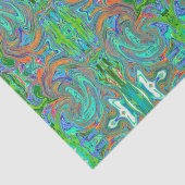 Aqua, Orange und Grüne Groovy Abstrakt Retro Art Seidenpapier (Ausschnitt)