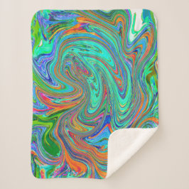 Aqua, Orange und Grüne Groovy Abstrakt Retro Art Sherpadecke