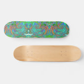Aqua, Orange und Grüne Groovy Abstrakt Retro Art Skateboard (Horizontal)