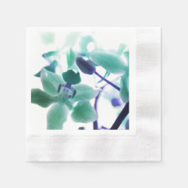 Aqua Orchid Prints Paper Napkin Serviette