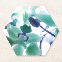 Aqua-Orchideen-Druck-Papier-Untersetzer