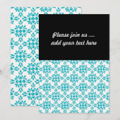 Aqua over White Damask Style Pattern Einladung (Vorne/Hinten)
