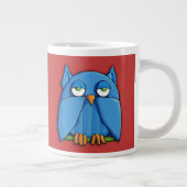 Aqua Owl Red Jumbo Tasse (Rechts)