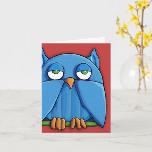 Aqua Owl rote Karte (Gelbe Blume)