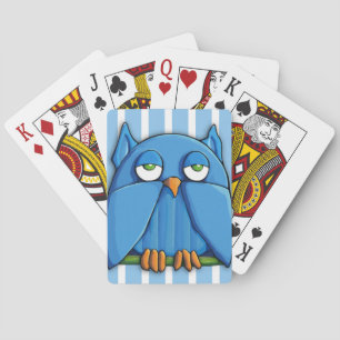 Aqua Owl stripes Playing Cards Spielkarten