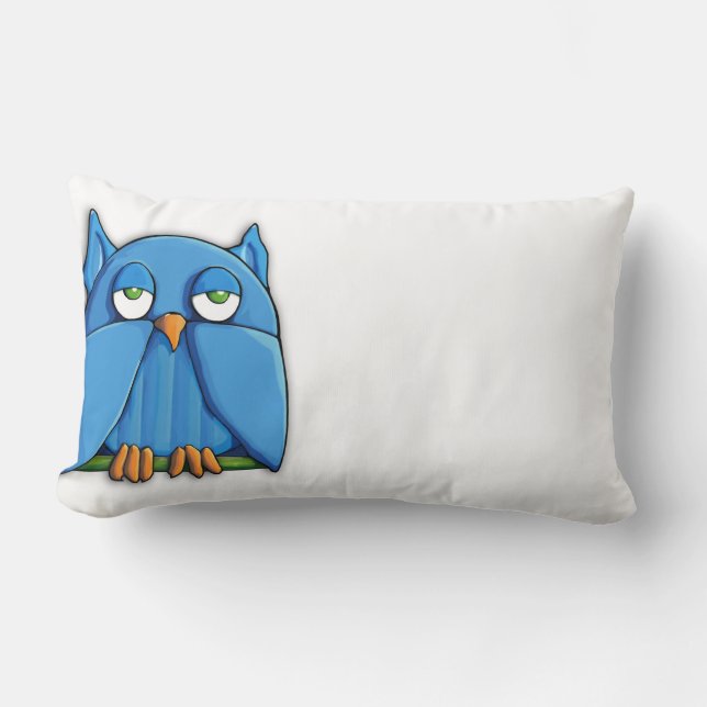 Aqua Owl Throw Kissen (Vorderseite)